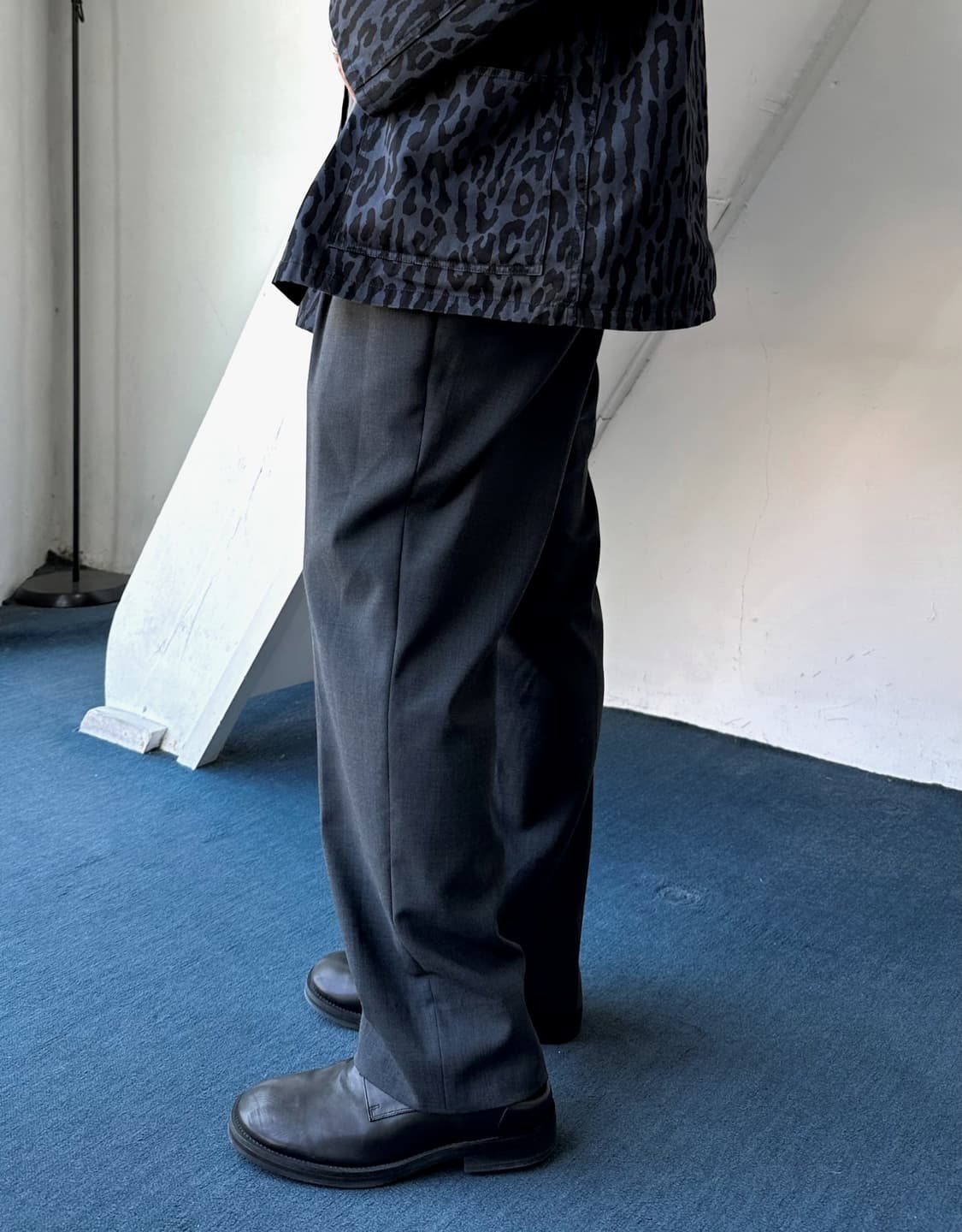 Light wool poly snap belted trouser 상품이미지2