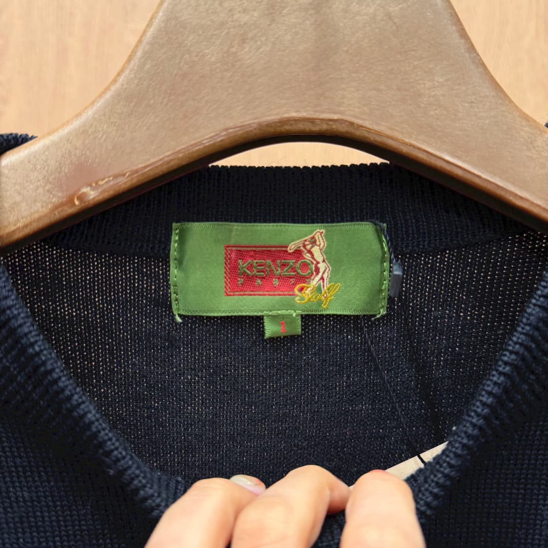 겐조 골프 라운드넥 긴팔 울 니트 빅 로고 컬러 블록 디테일 그레이 블랙 상품이미지7