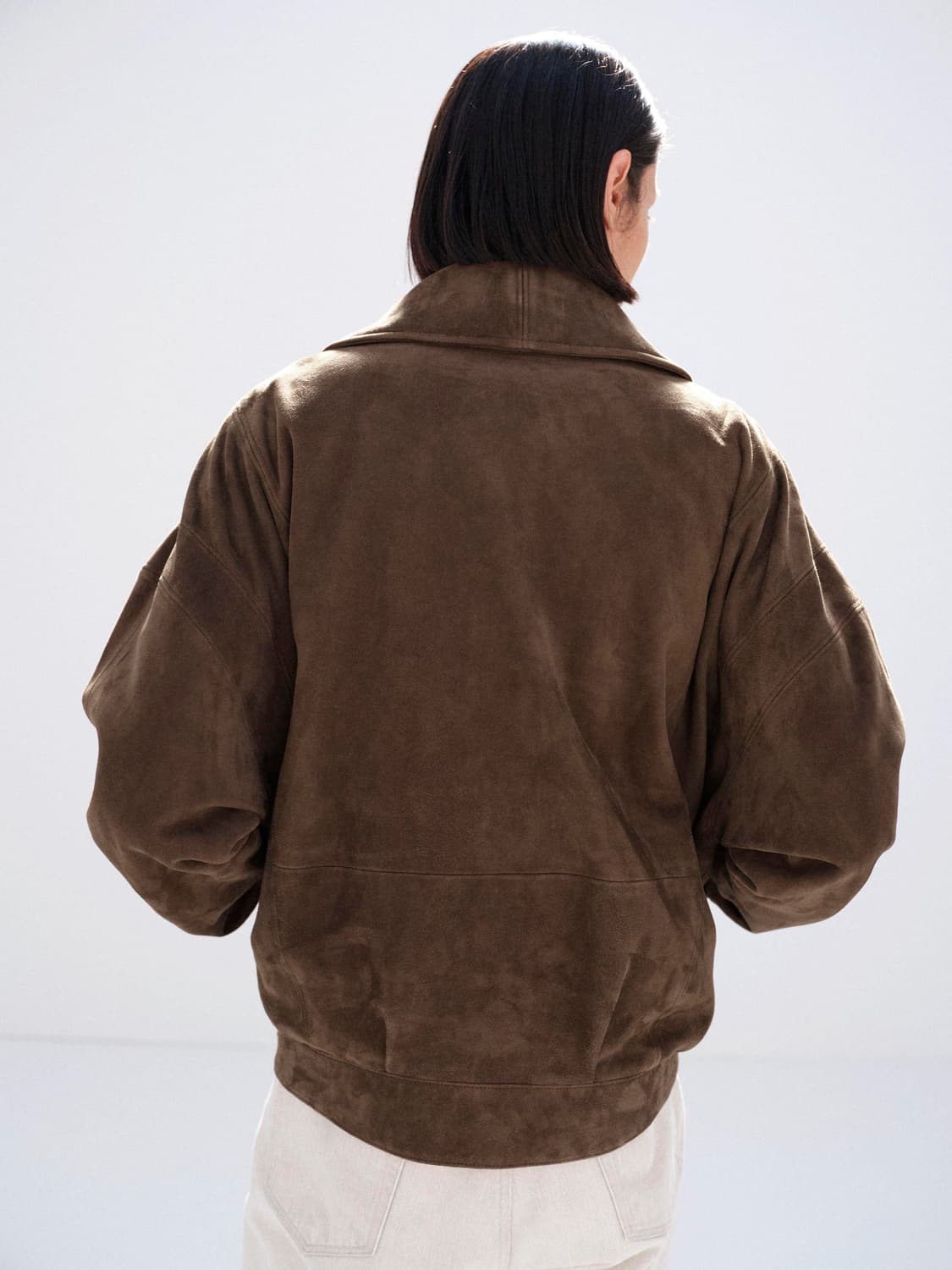 [3] AURALEE 오라리 실키 그레인 스웨이드 블루종 다크 브라운 상품이미지7