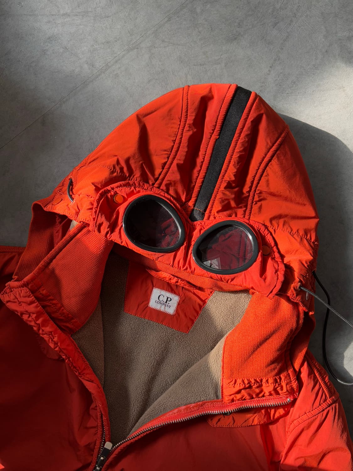 CP 컴퍼니 14AW 나일론 쉘 오렌지 플리스 고글 후드 자켓 상품이미지5