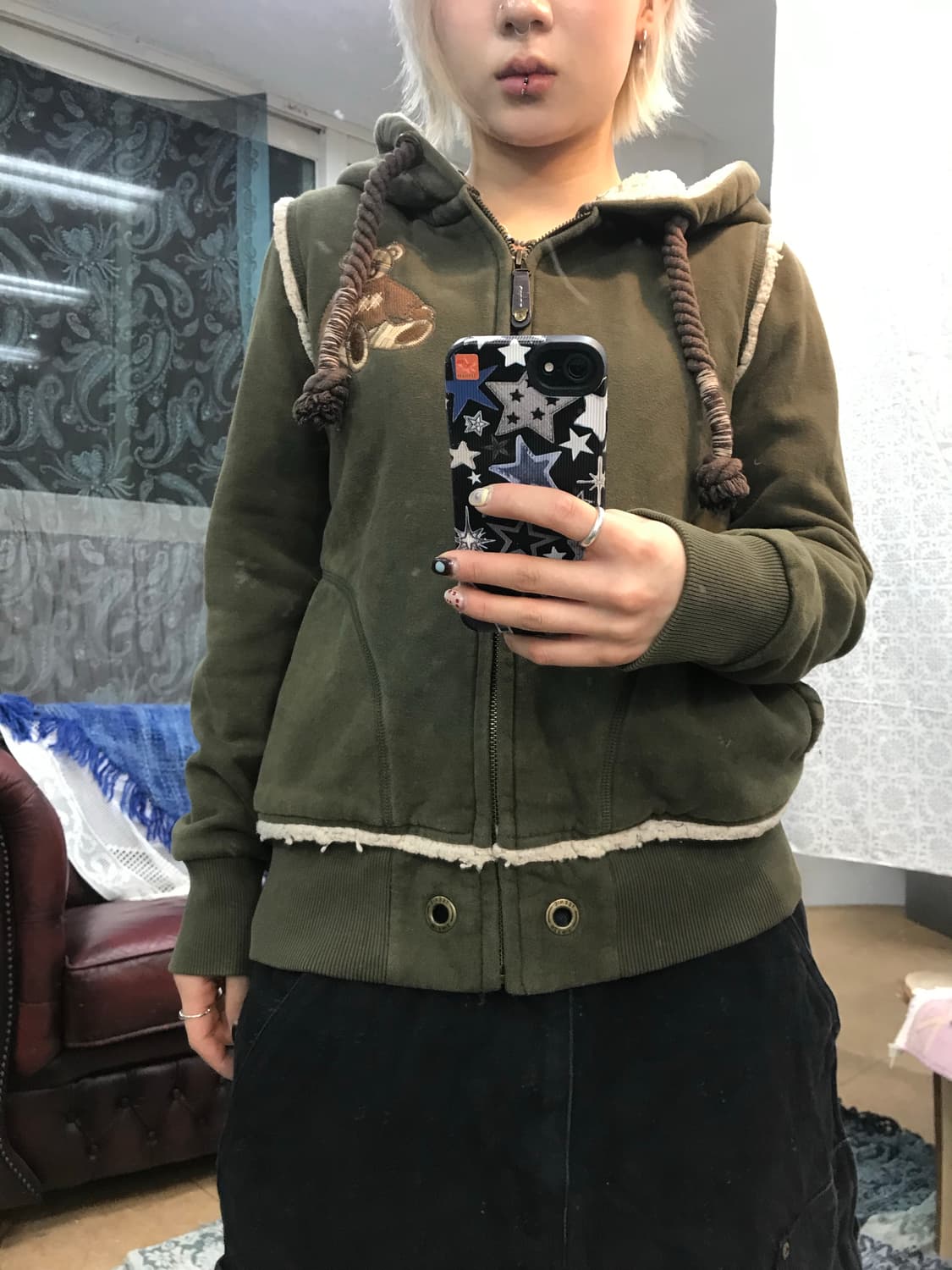 티니위니 양털 기모 패치 후드집업  상품이미지1