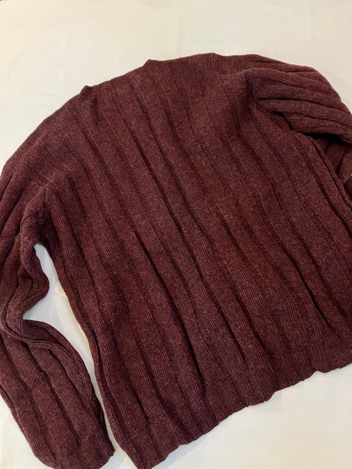 90s 폴로 랄프로렌 램스울 실크 케이블 니트 버건디 상품이미지2