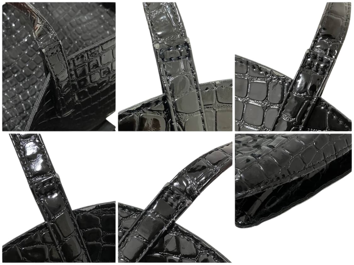 준야와타나베 크로크형압 가죽 라운드 토트백 상품이미지6