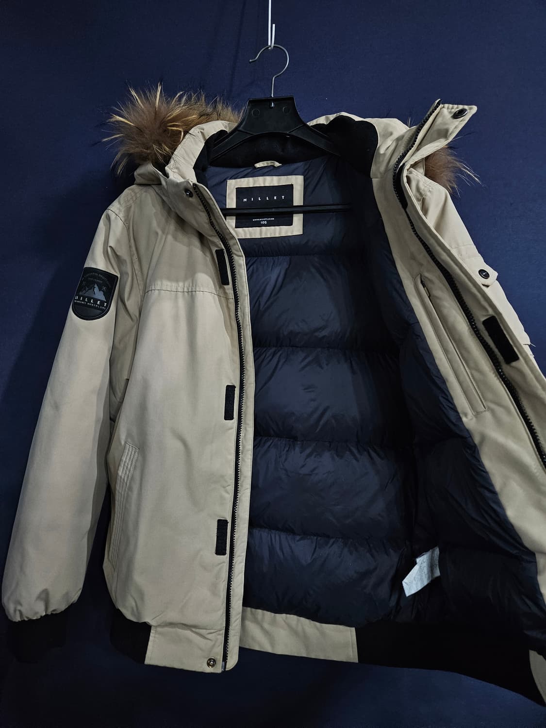 밀레 베이지컬러 남성 105 덕다운 숏패딩  상품이미지8