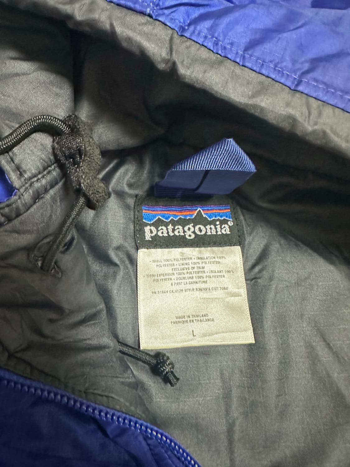 (L)00s 파타고니아 빈티지 퍼프볼 후드 패딩 블루 상품이미지3