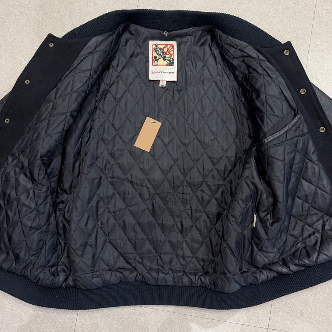 빈티지 울 레더 바시티 자켓 상품이미지6