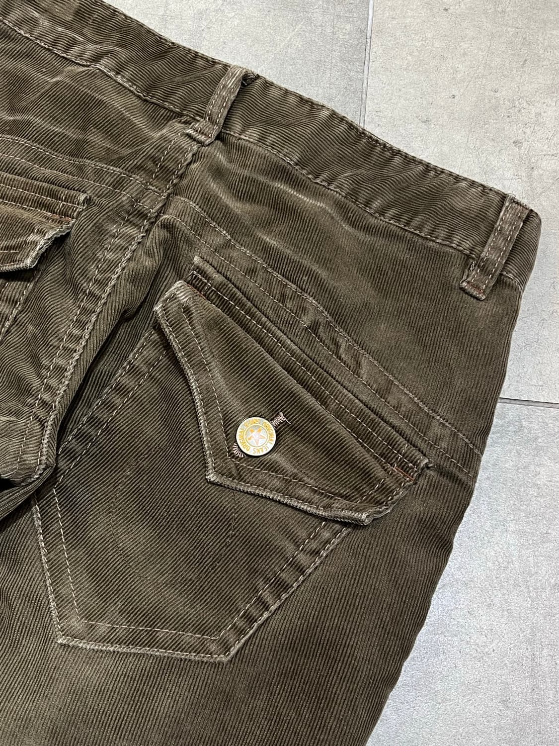 일본 빈티지 y2k 날개 자수 세미 부츠컷 골덴 팬츠  상품이미지10