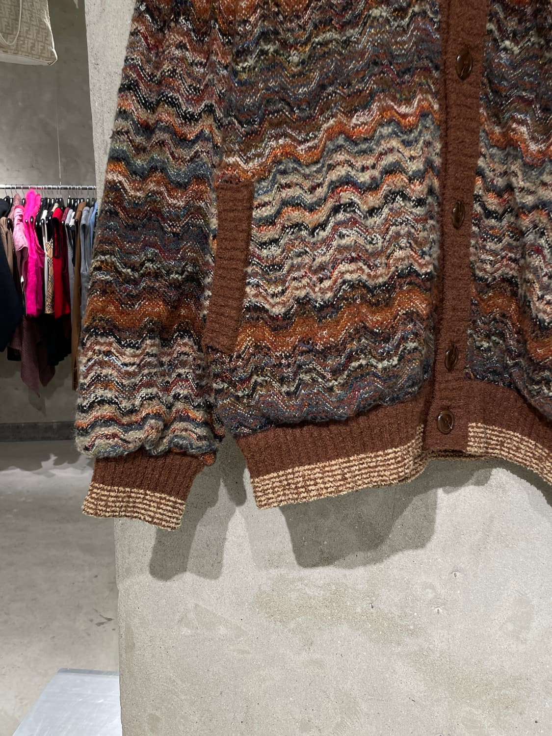 카페르도니 브라운 지그재그 폴라넥 버튼 울 자켓 상품이미지4