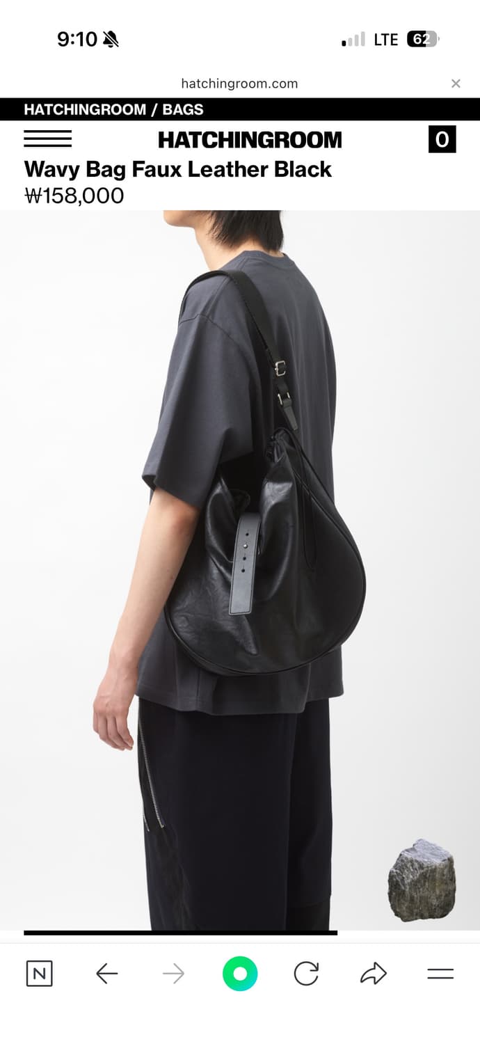  Wavy Bag Middle Faux Leather Black 상품이미지3