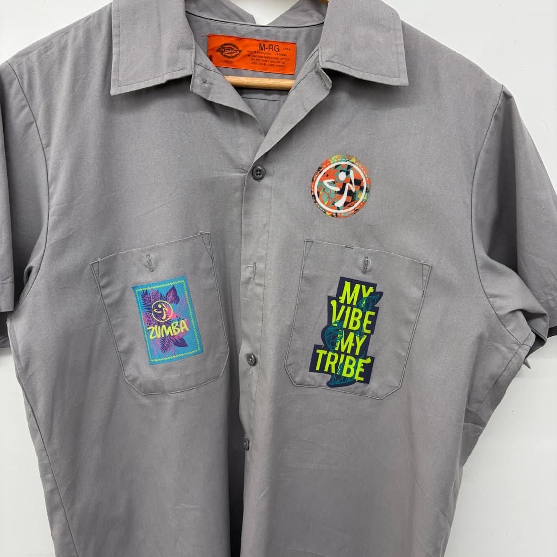 디키즈 셔츠 회색 + 줌바 패치 남성M 상품이미지2