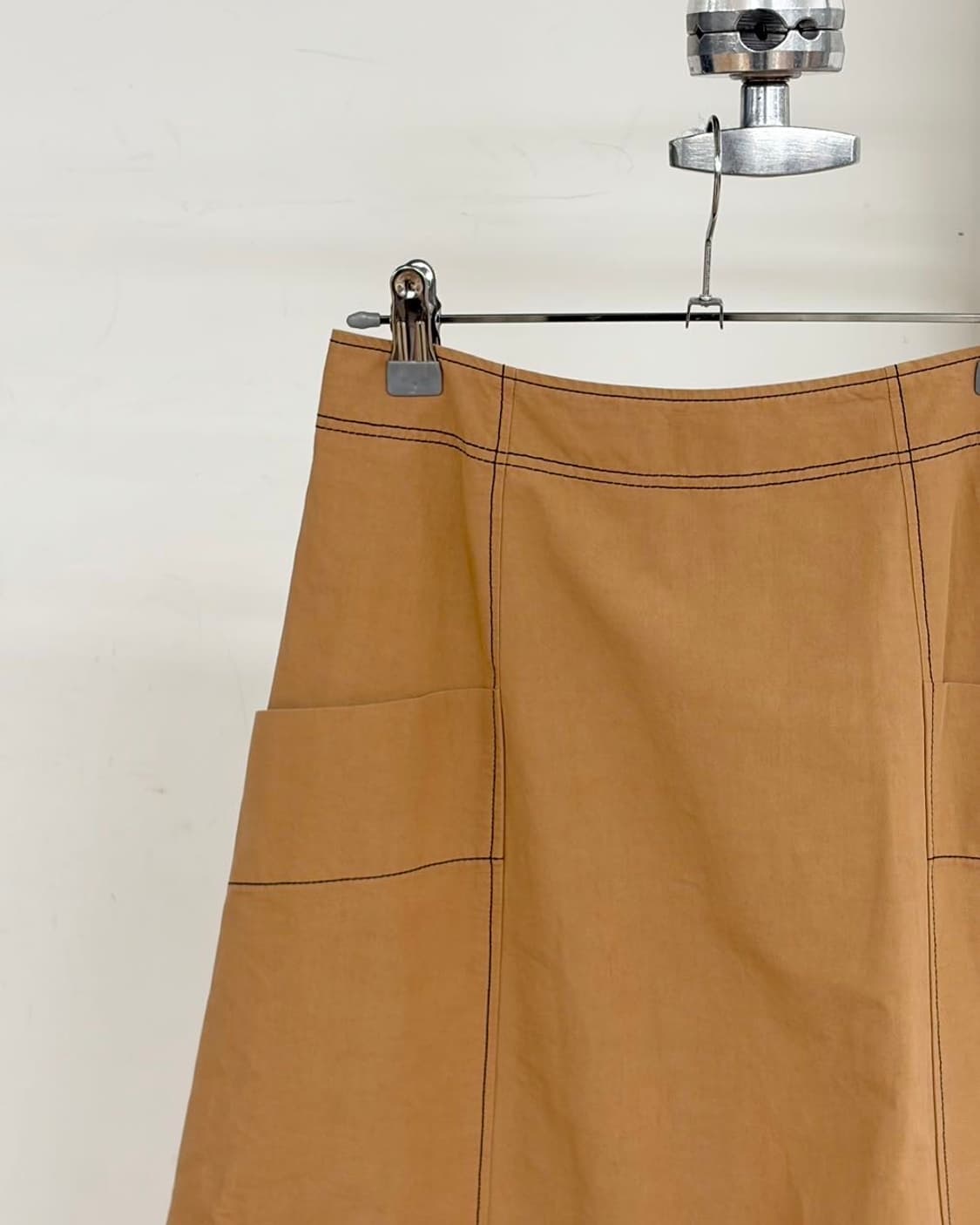 세드릭 샬리에 카멜 혼방 스티치 코튼 롱 스커트  상품이미지2