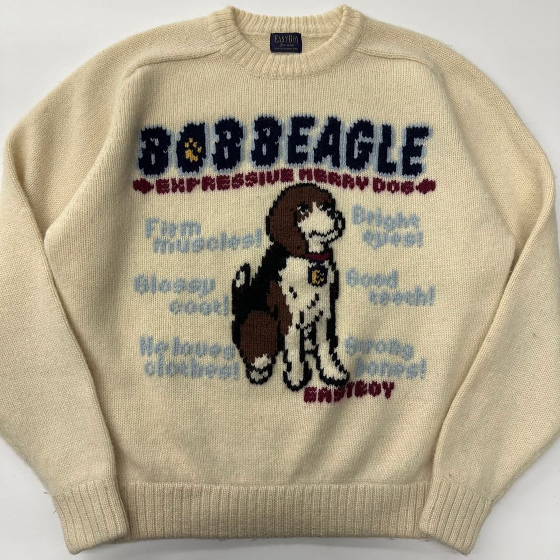 이스트 보이 90‘s 아이보리 강아지 자수 스웨터  상품이미지1