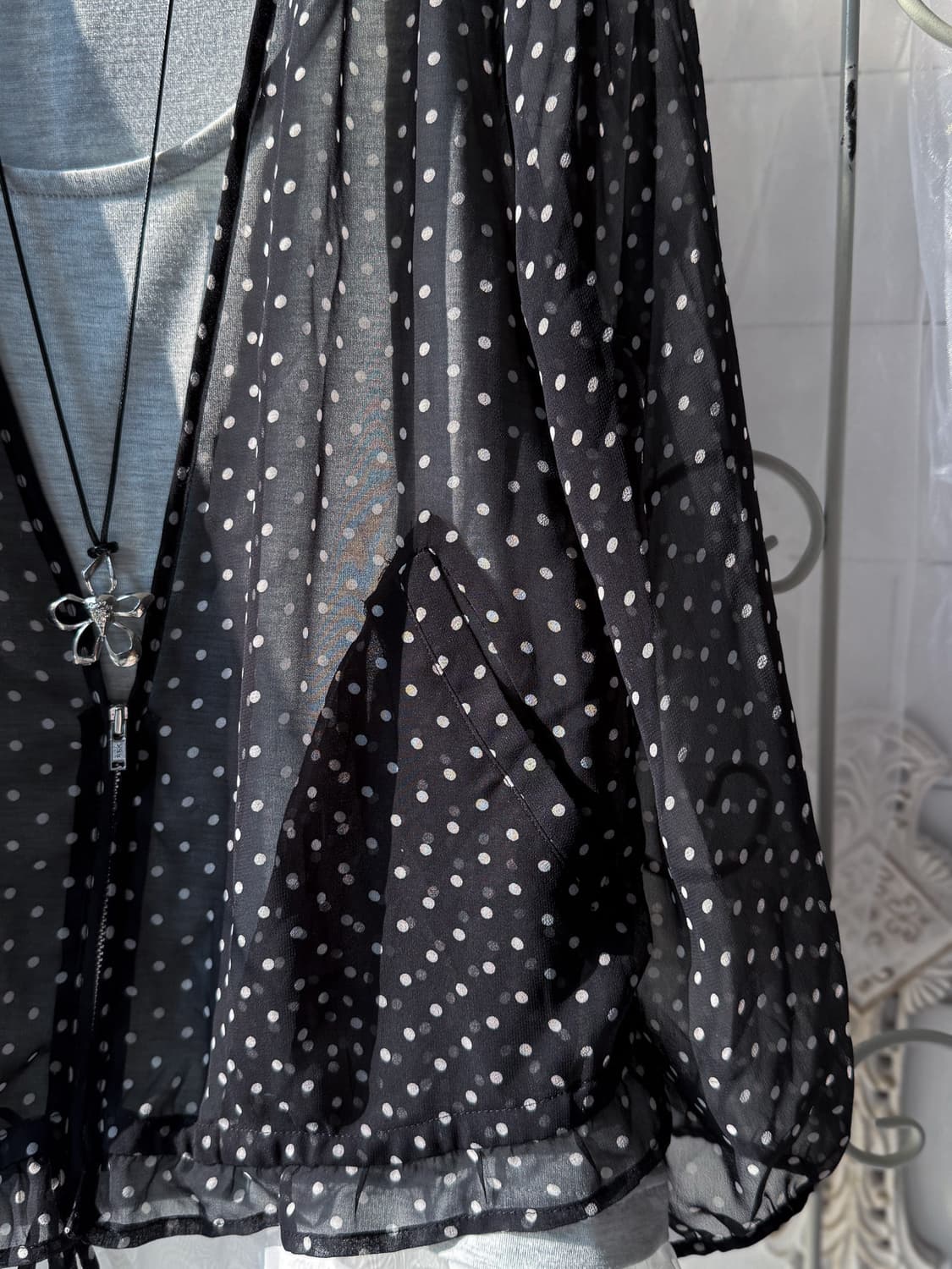 Dot Pocket See-Through Zip-Up 0336 상품이미지3