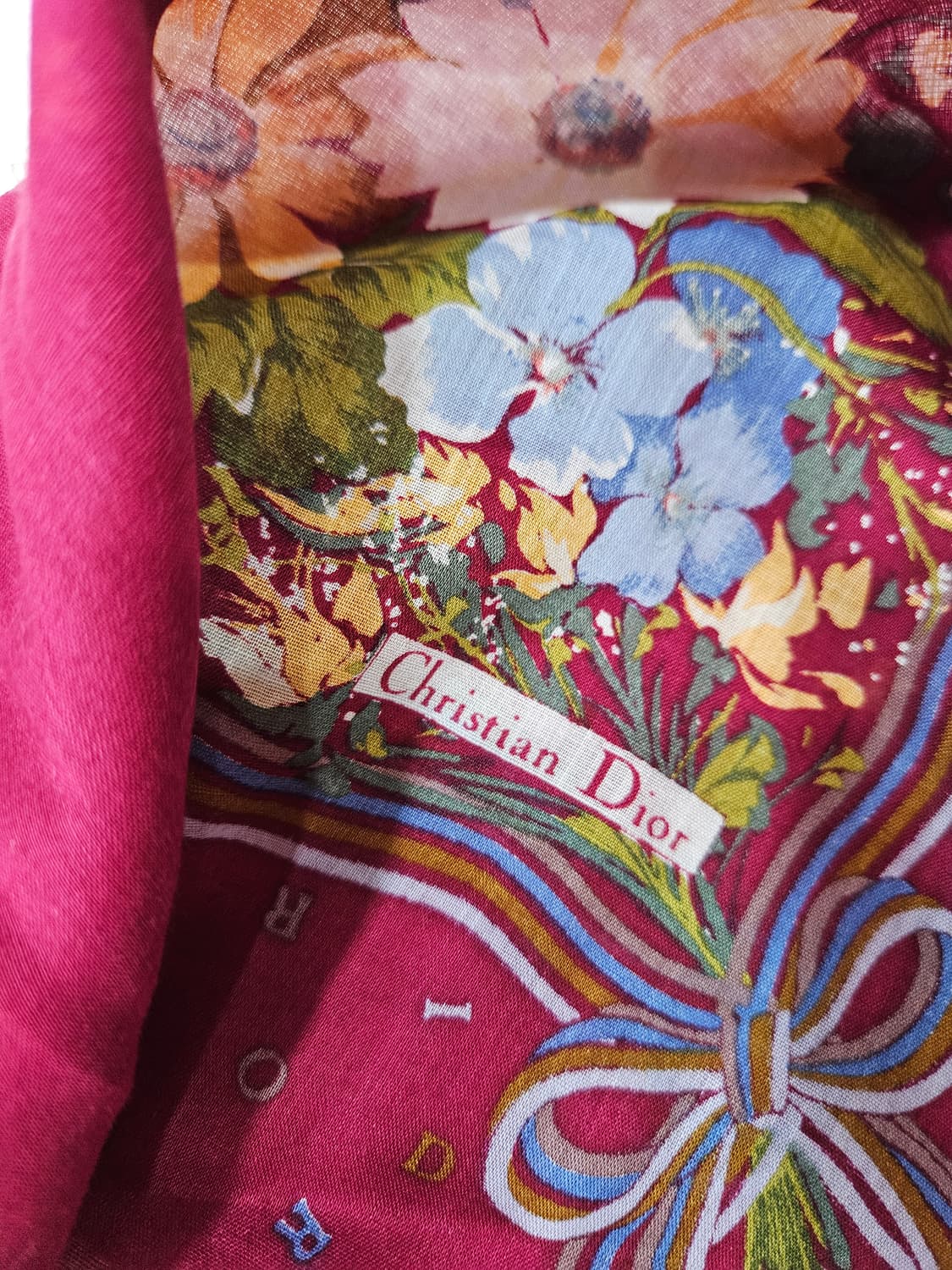 (Christian Dior) 플라워 리본 패턴 손수건 상품이미지5