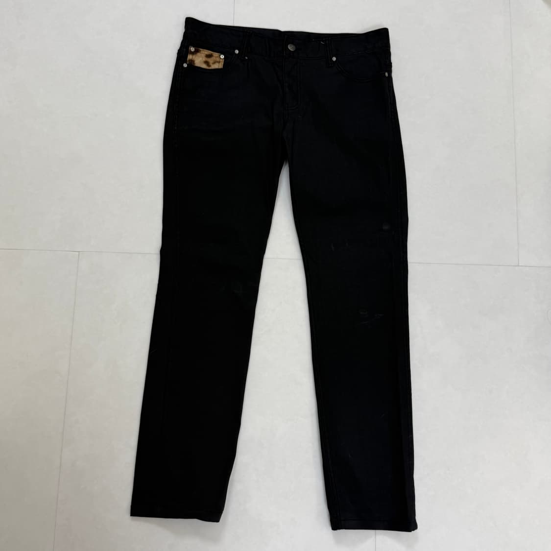 더스토리 레오파드 코팅진 상품이미지1