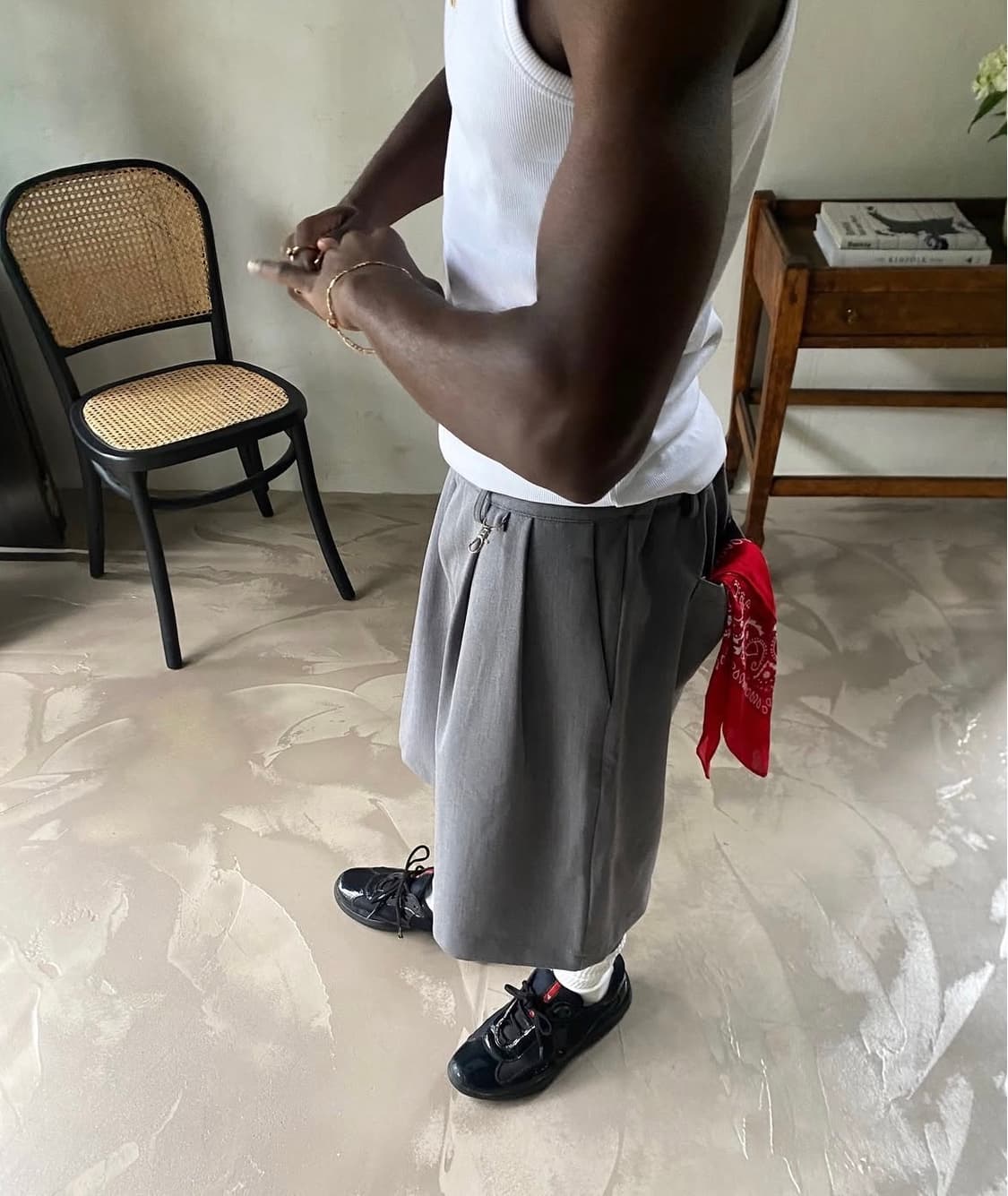 SWEATSCOLLECTIVE 플리츠 쇼츠 그레이 M 상품이미지2