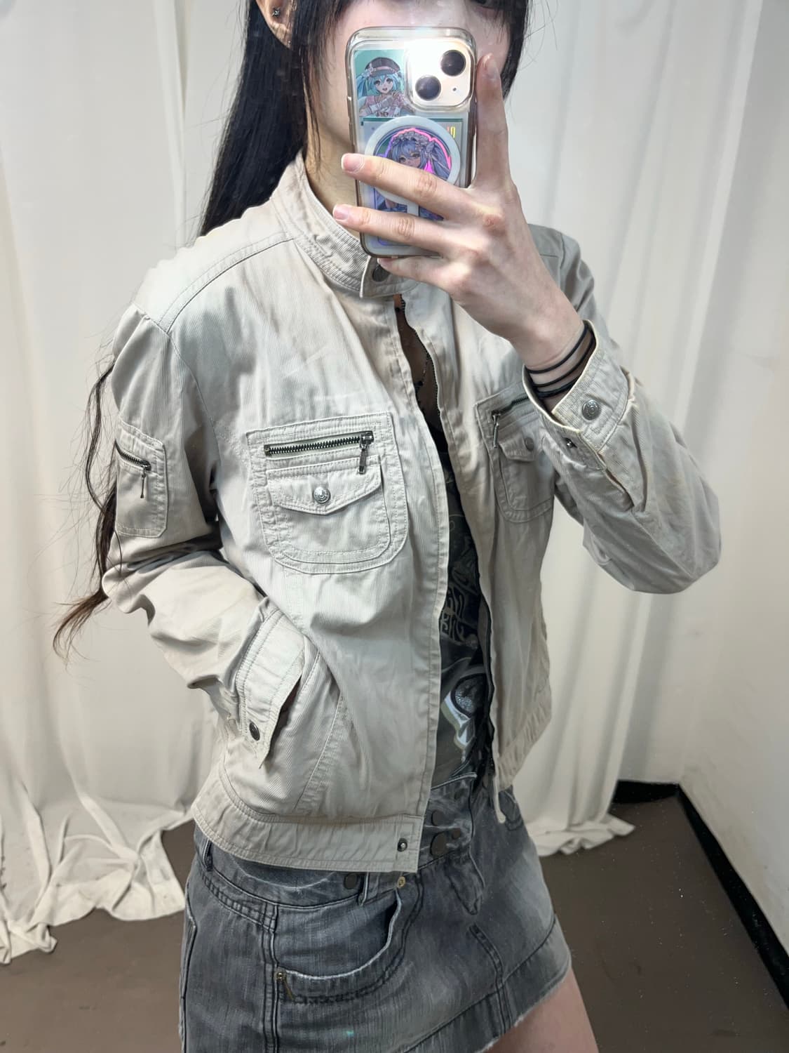 헬로키티 베이지 그런지 유틸리티 자켓 상품이미지3