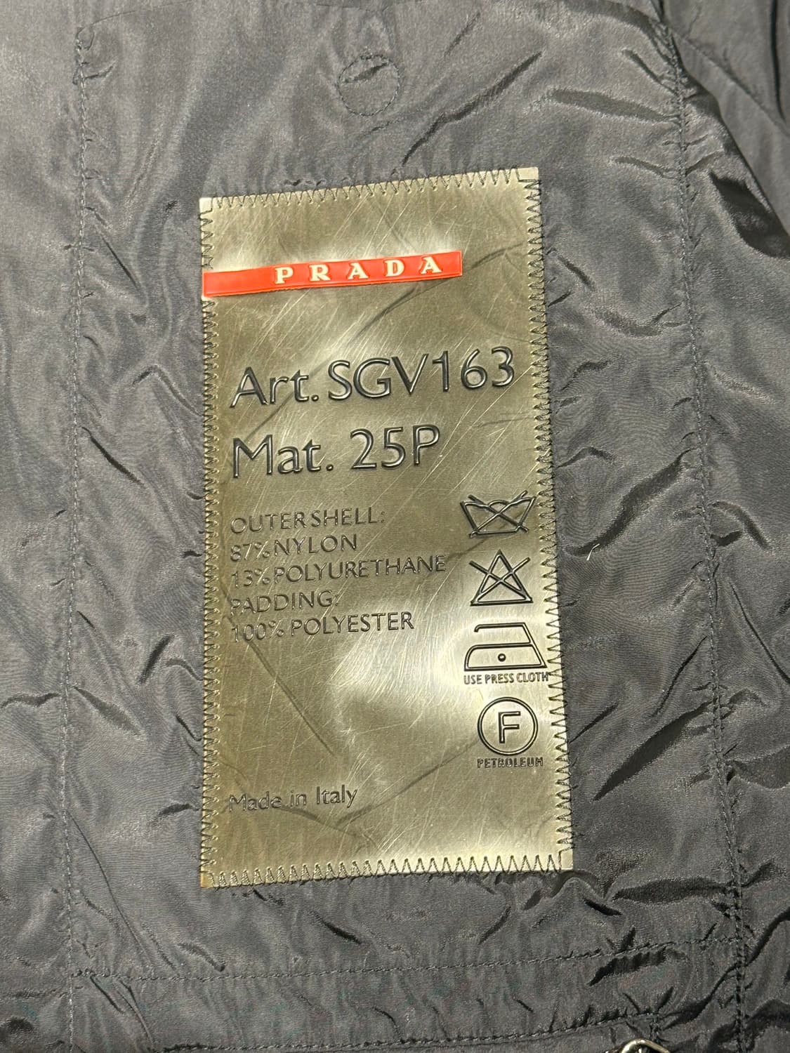 프라다 스포츠 99aw 카키 테크니컬 나일론 패딩 자켓 상품이미지8