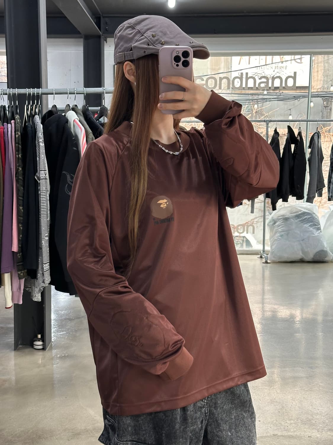 베이프 에이프 입체사루 롱슬리브 져지 상품이미지1