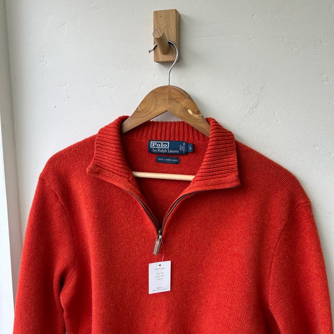 16044 - 폴로 랄프로렌 오렌지 반집업 울 니트 (램스 울 100%) 상품이미지1