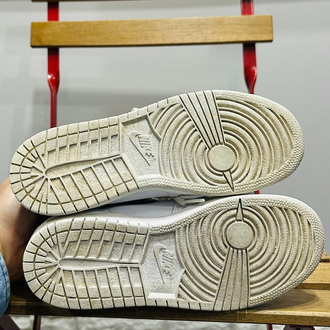 225) 나이키 운동화 여성 여자 신발 에어조던1 하이 화이트 상품이미지6