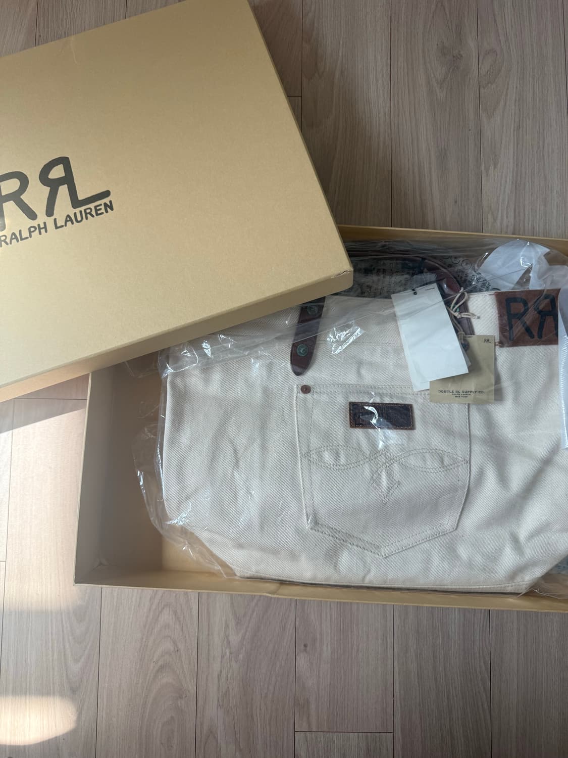 rrl 레더 드림 트윌 토트 백 상품이미지2