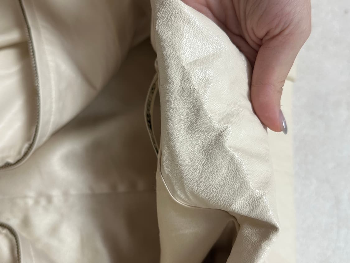 미스치프 레더자켓 크림 아이보리 상품이미지5