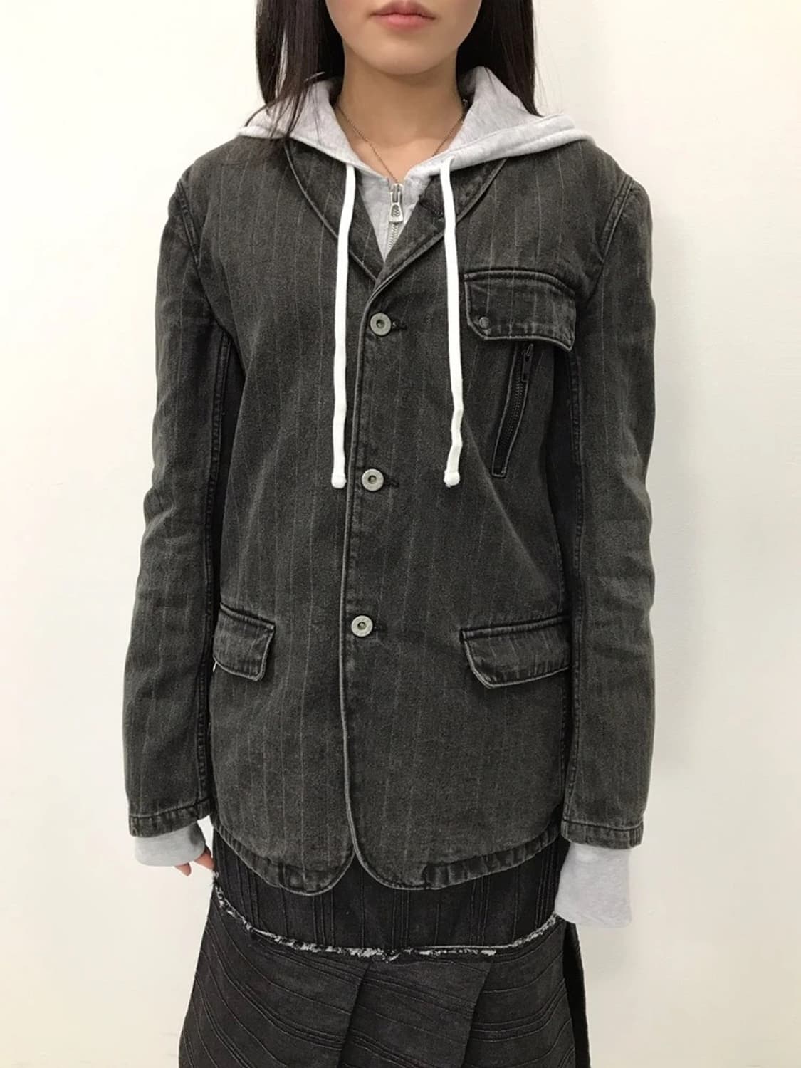 PPFM Pinstripe Tailored Work Jacket 상품이미지1