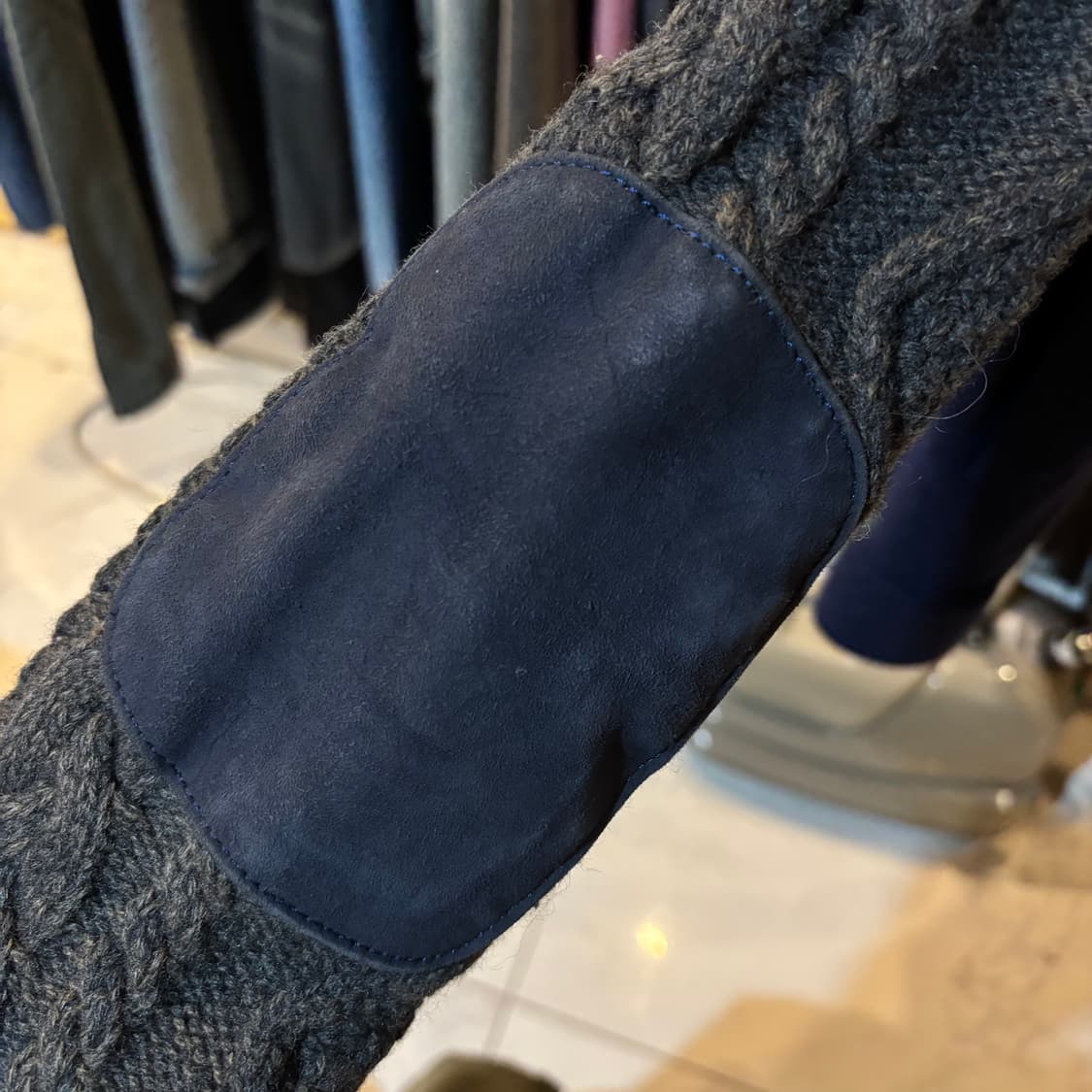 솔리드옴므 배색 니트집업 50  상품이미지5