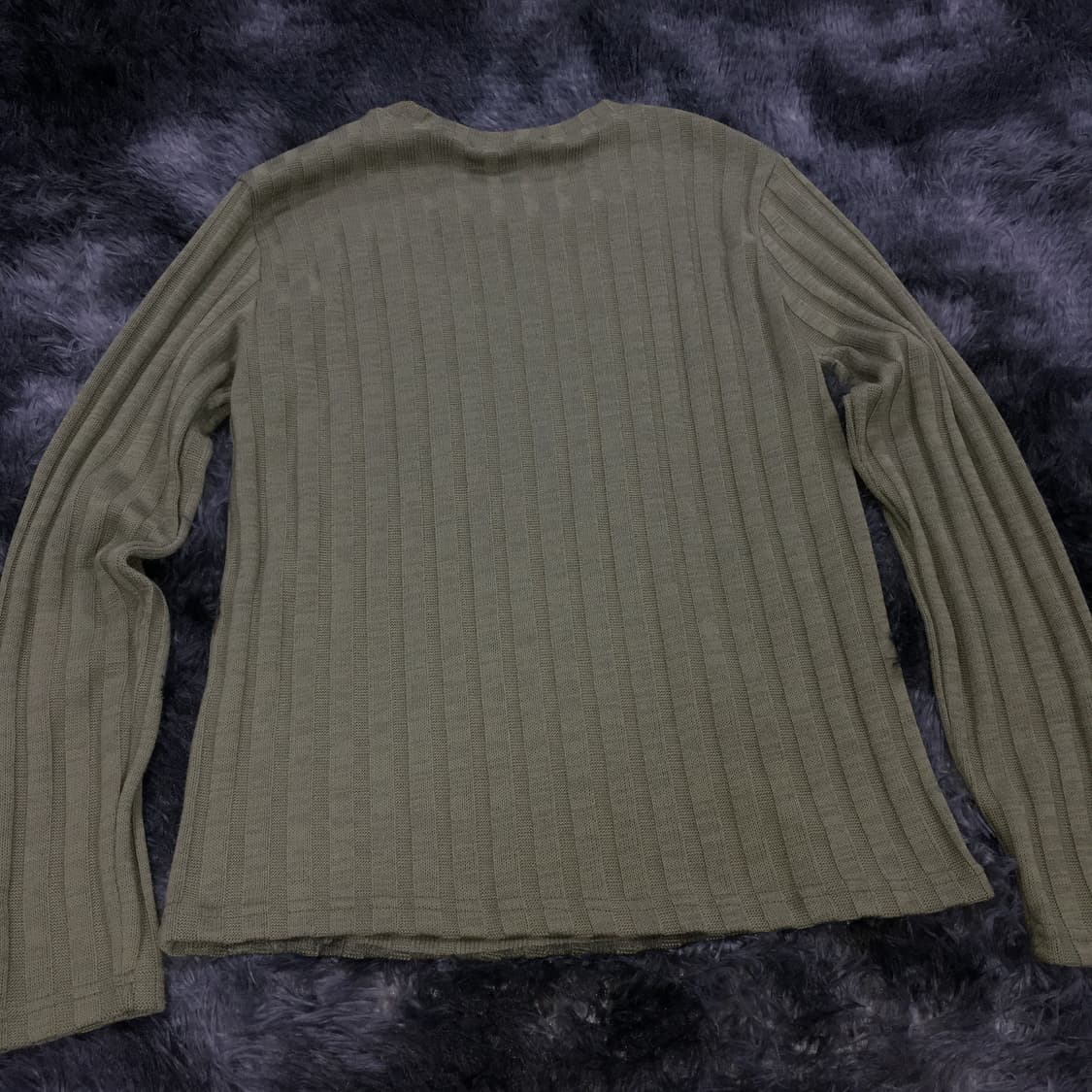 투티/0165 빈티지 프린팅 니트 카키 상품이미지5