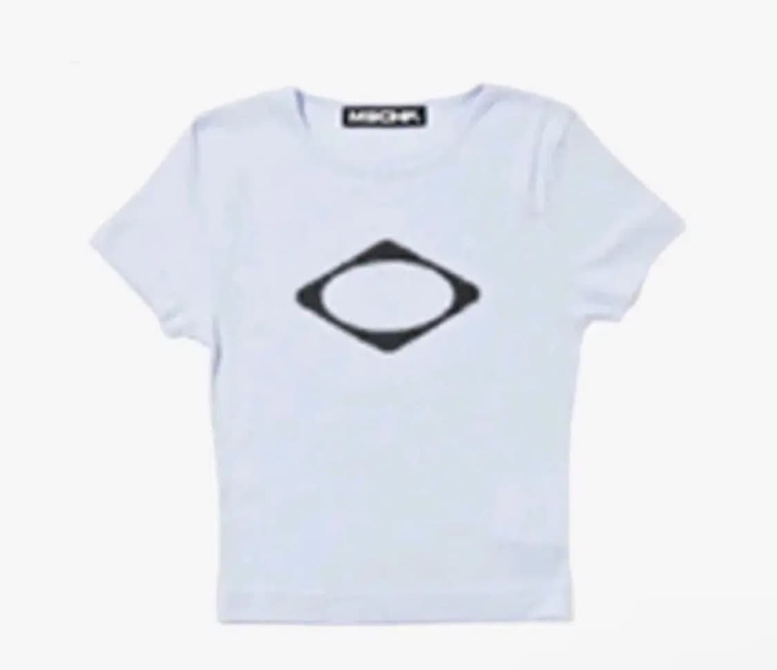 미스치프 롬버스 미니 스카이블루 반팔 블러 티셔츠 상품이미지1