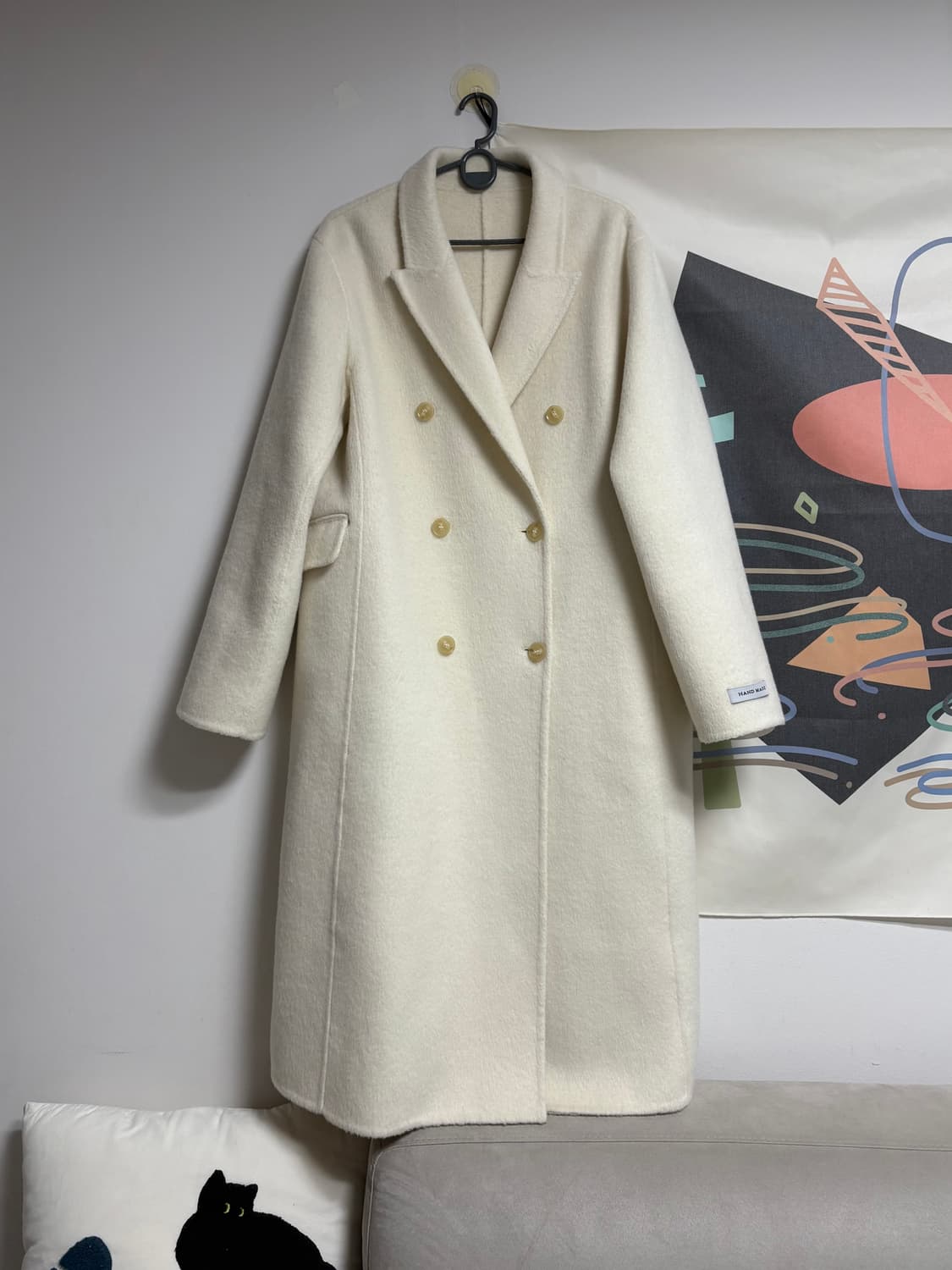 마젤브라운 양모 아이보리 더블코트 상품이미지1