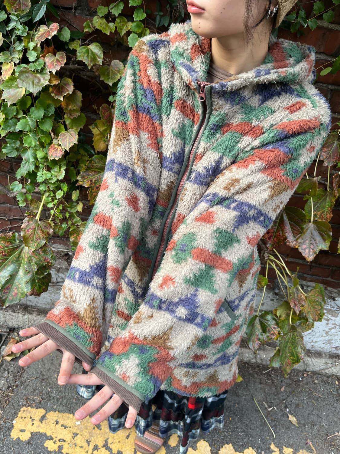 티티카카 히피패턴 롱 후리스 상품이미지5