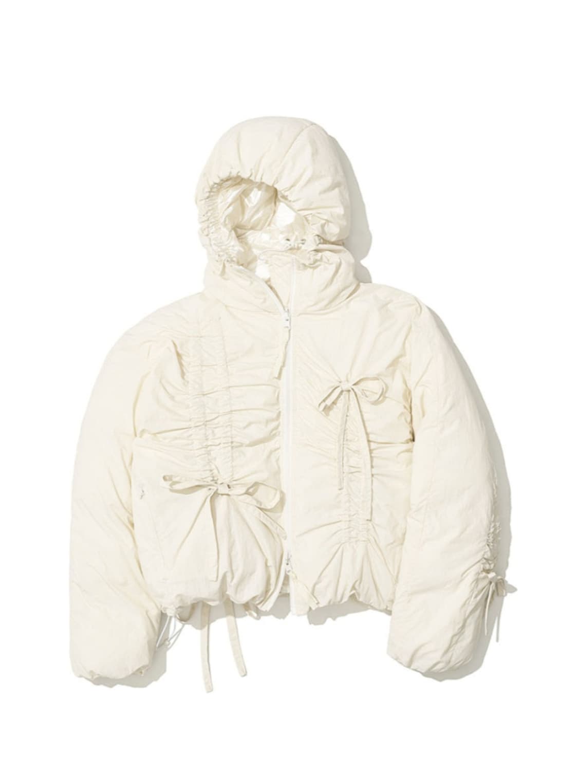 파르티멘토우먼 리버시블 셔링 후디드 푸퍼 자켓_아이보리
 상품이미지2