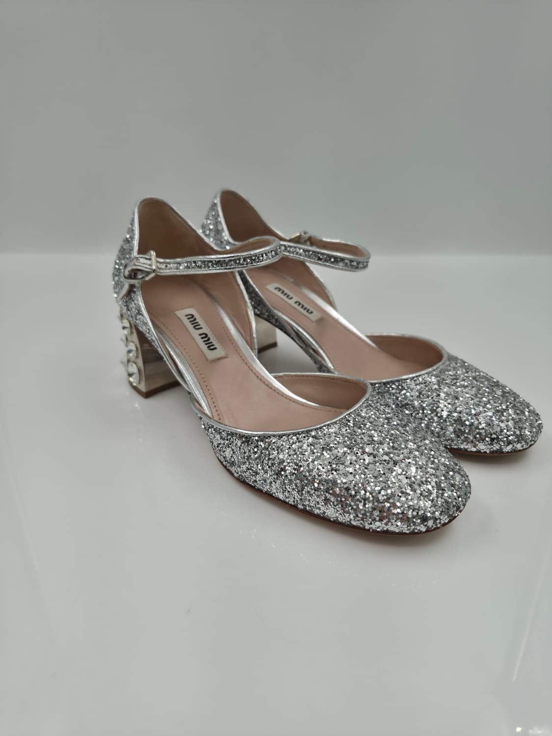 미우미우 글리터 크리스탈 펌프스 구두 상품이미지3