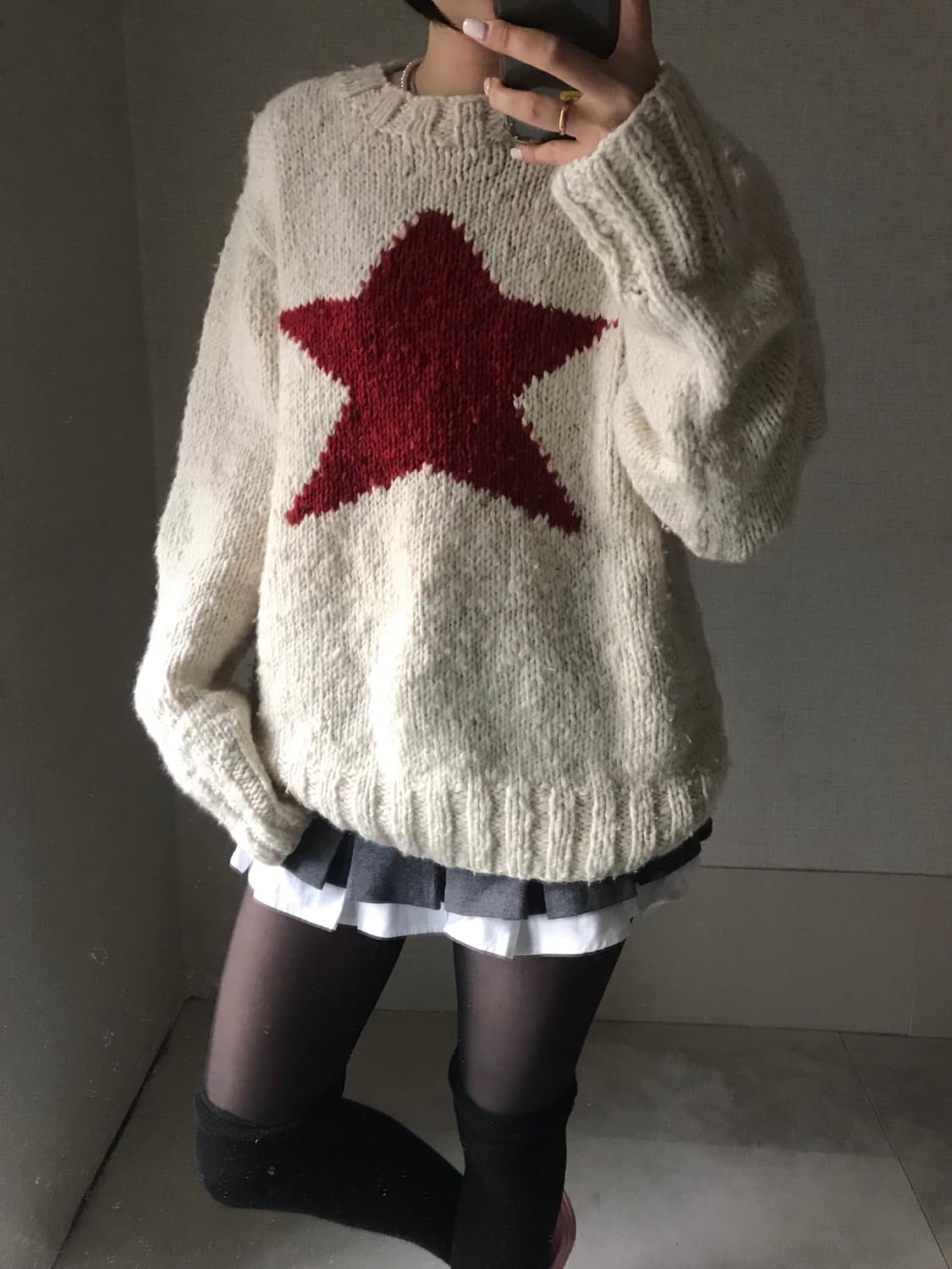 빈티지 스타 부클 니트 상품이미지1