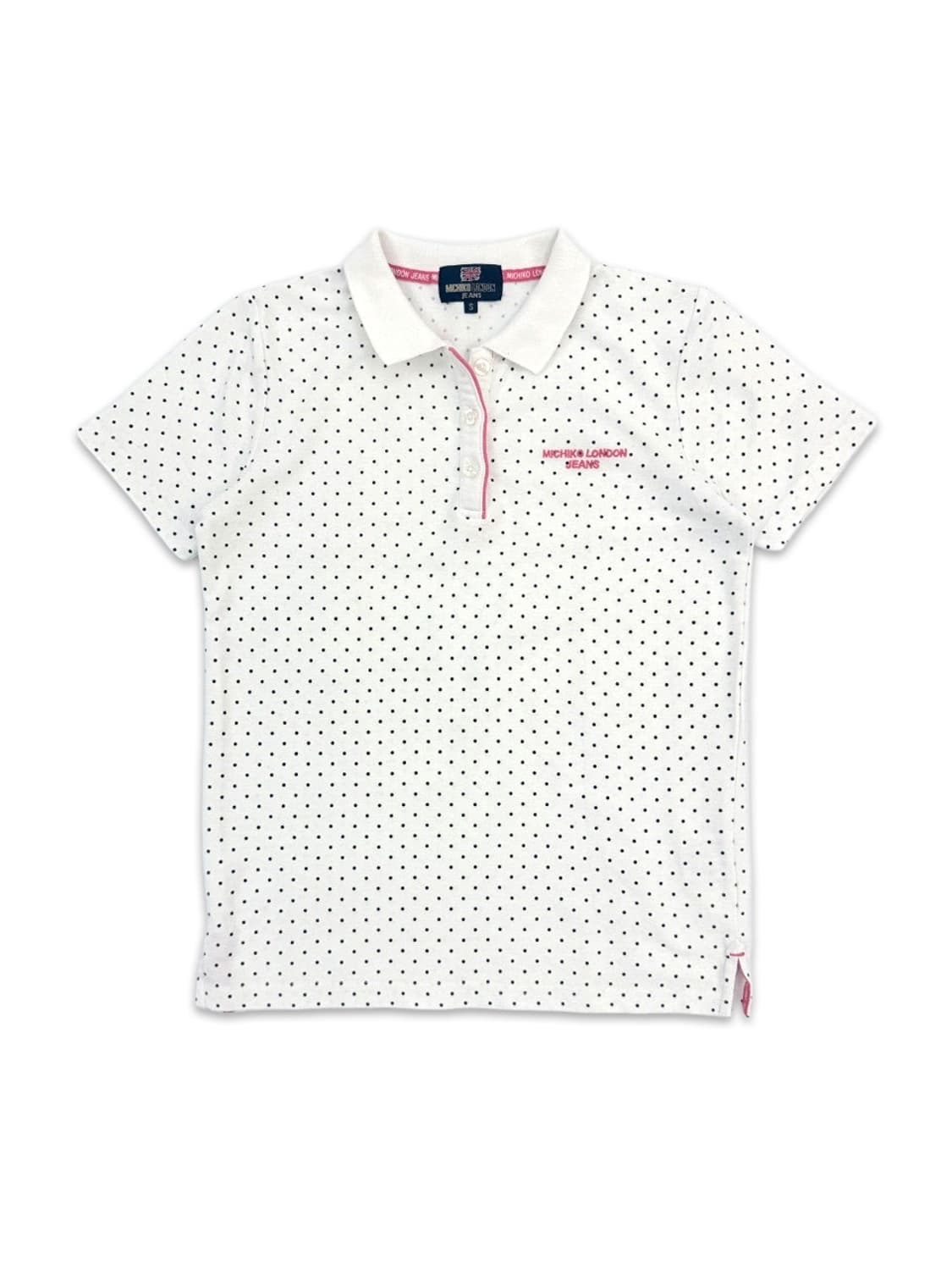 빈티지 MICHIKO LONDON 핑크 도트 카라티 상품이미지1