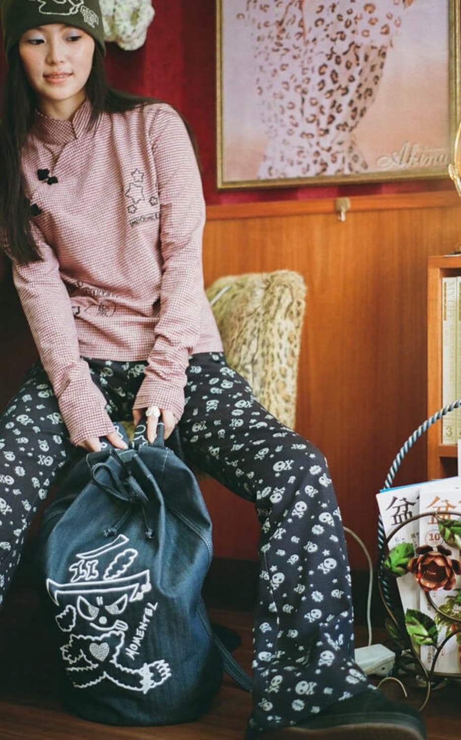 모멘텔 스컬 데님 팬츠 상품이미지2