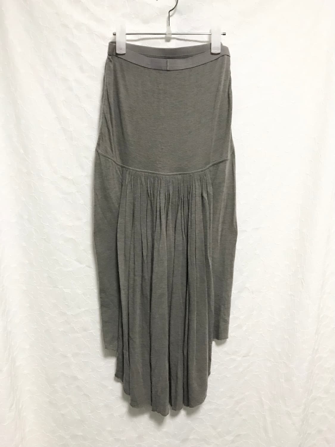 릭오웬스 릴리스 백 플리츠 드레이핑 미디 스커트 상품이미지5