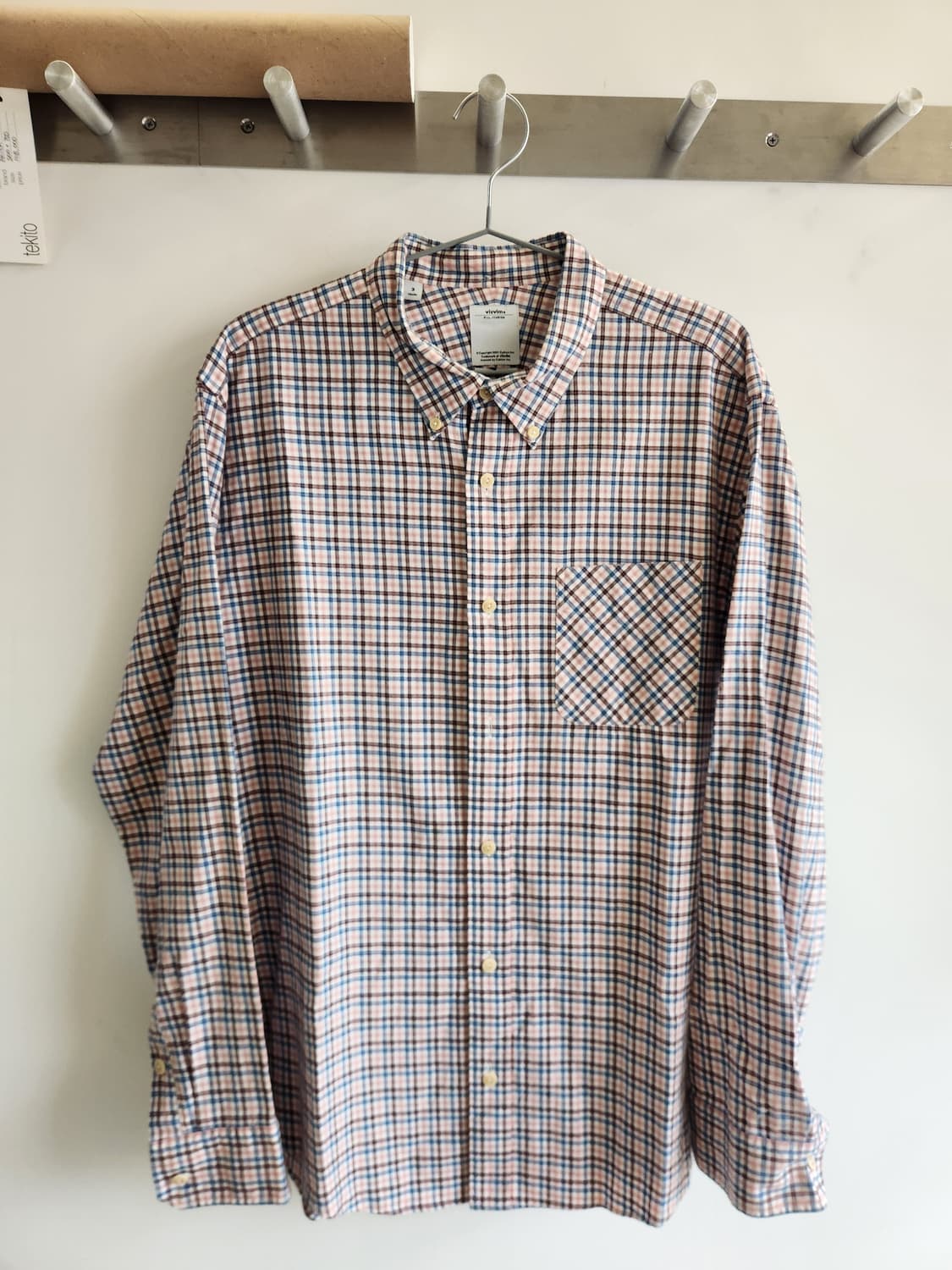 비즈빔 핑크 마이크로 타탄 체크 B.D 셔츠 l/s 상품이미지1