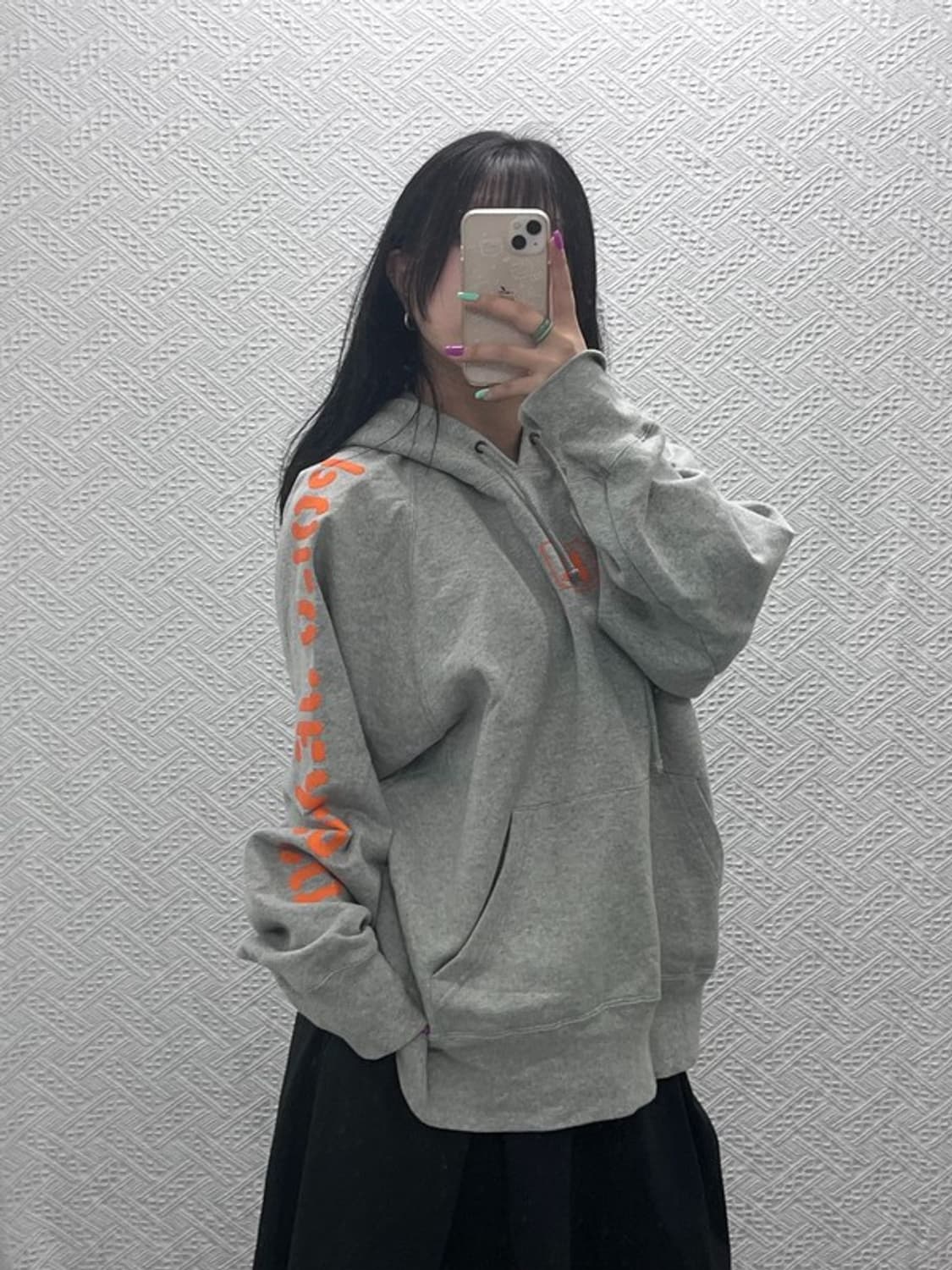 폴로 랄프로렌 올드스쿨 오렌지 슬리브로고 기모 후드티 105 C07247 상품이미지1