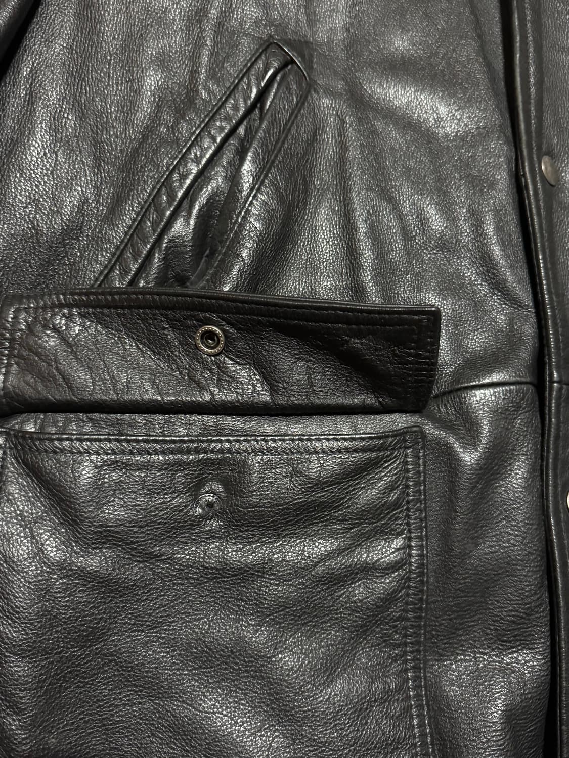 90s 올드 갭 프리미엄 카우레더 코트 L 상품이미지6