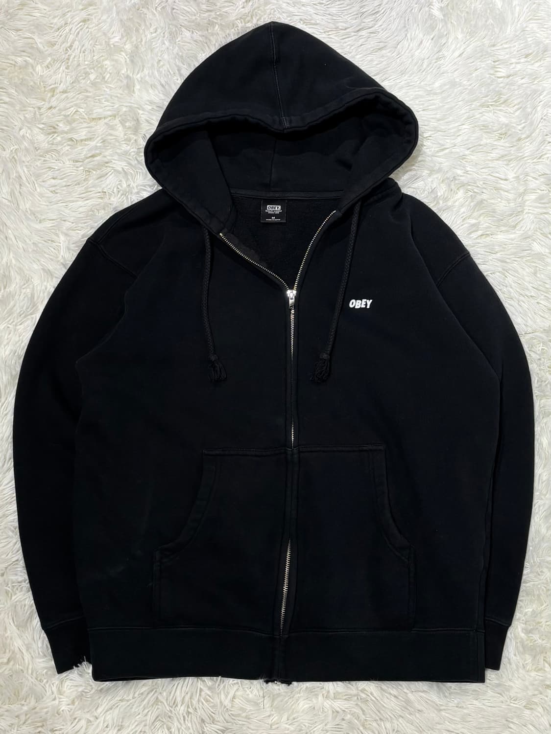 오베이 스펠로고 블랙 후드집업 상품이미지4
