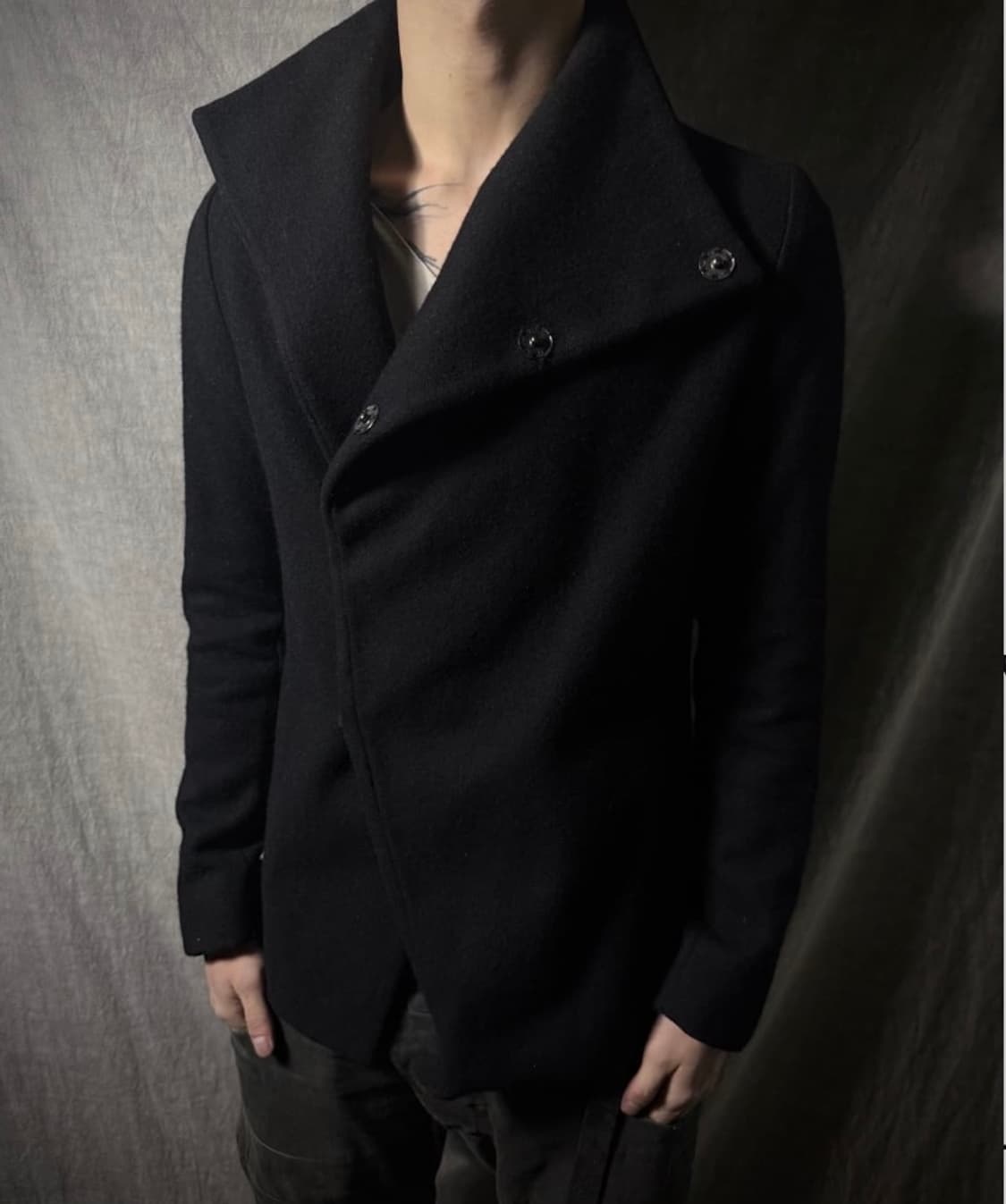 N4 Asymmetric High-Neck Wool Coat 상품이미지3