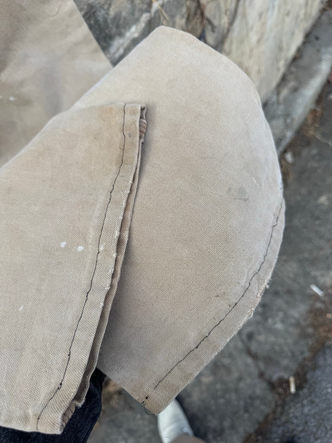 칼하트 빈티지 b11 brn 베이지 하드페이딩 싱글니 카펜터 워크 팬츠 상품이미지7