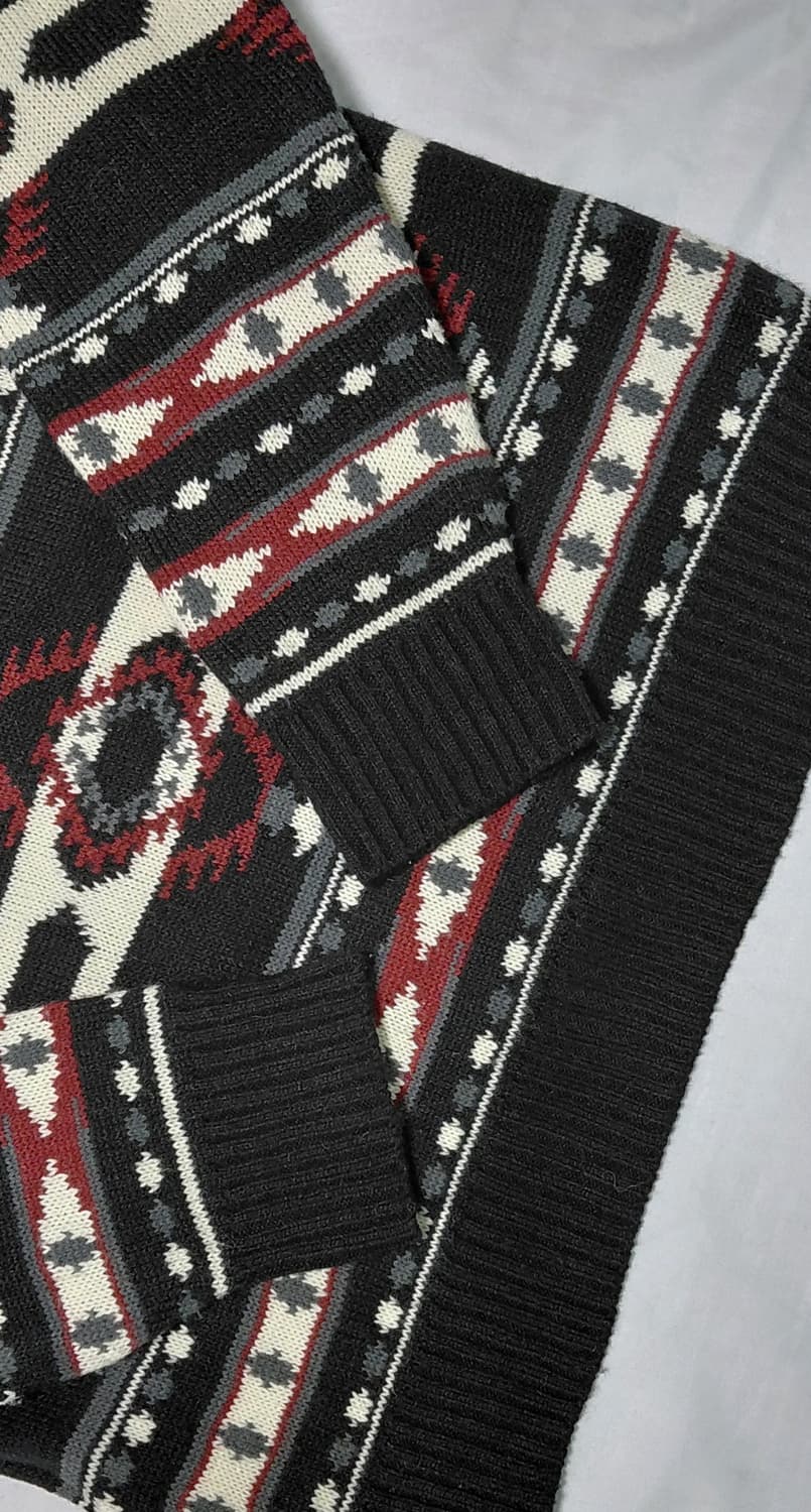 아메카지 감성 LOCK HEAVEN 네이티브 패턴 코위찬 숄칼라 가디건 상품이미지10