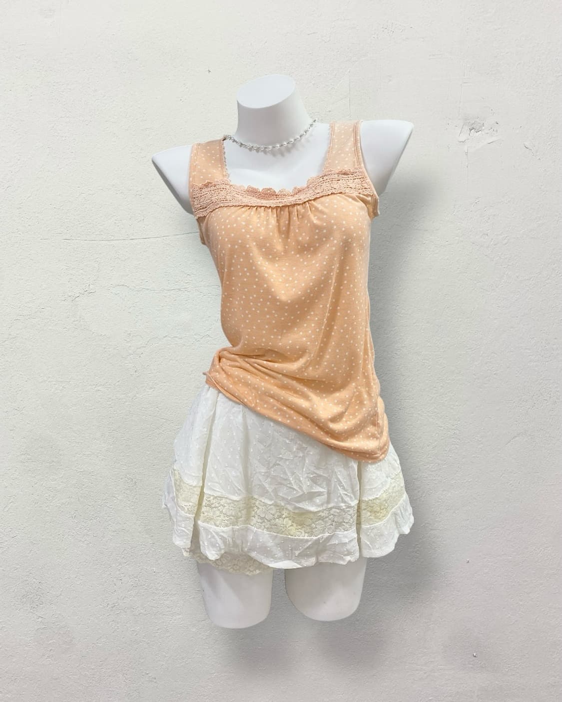 GROVE Polka Dot Lace Sleeveless 상품이미지1
