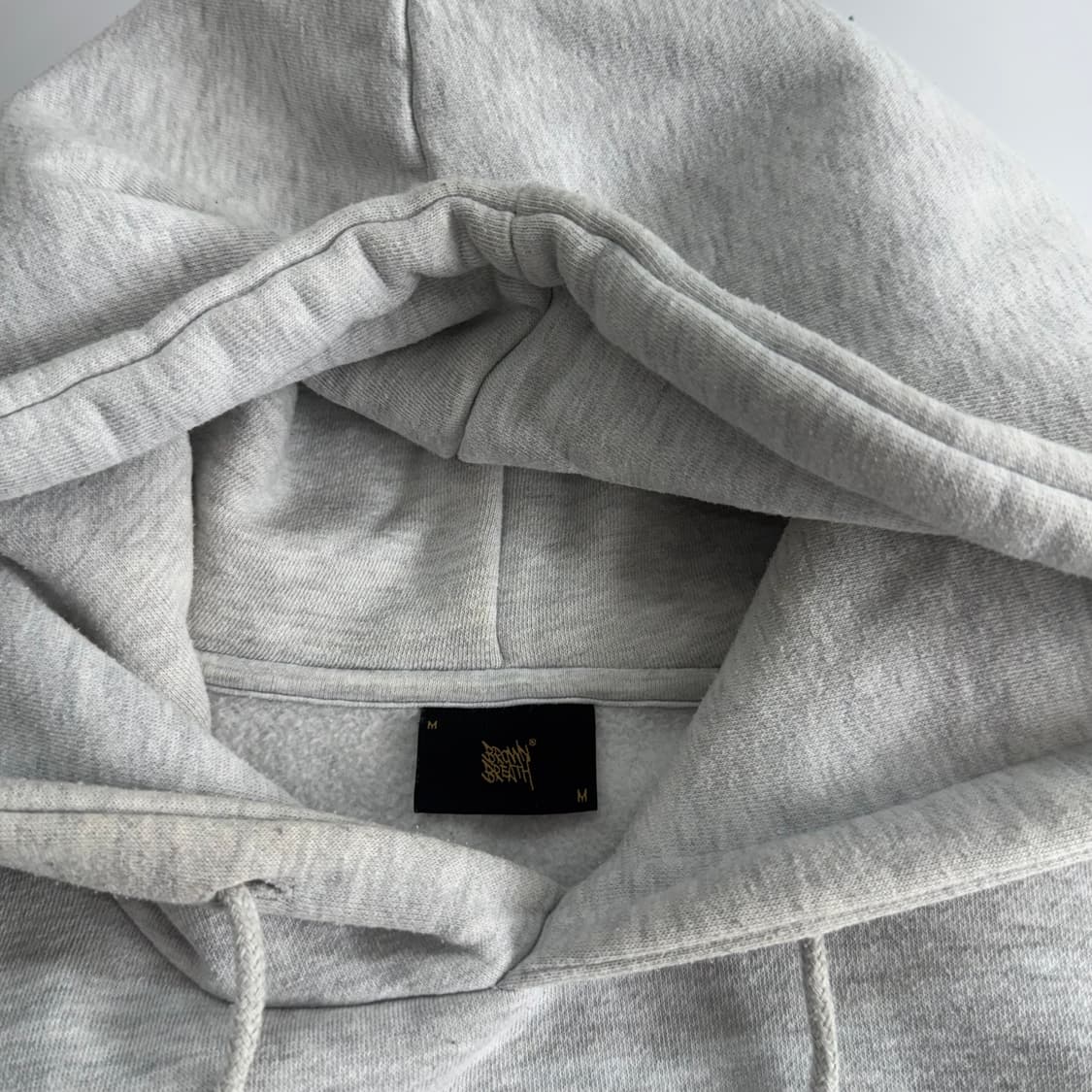 Brown Breath 브라운브레스 그린 로고 멜란지 후드티 상품이미지5