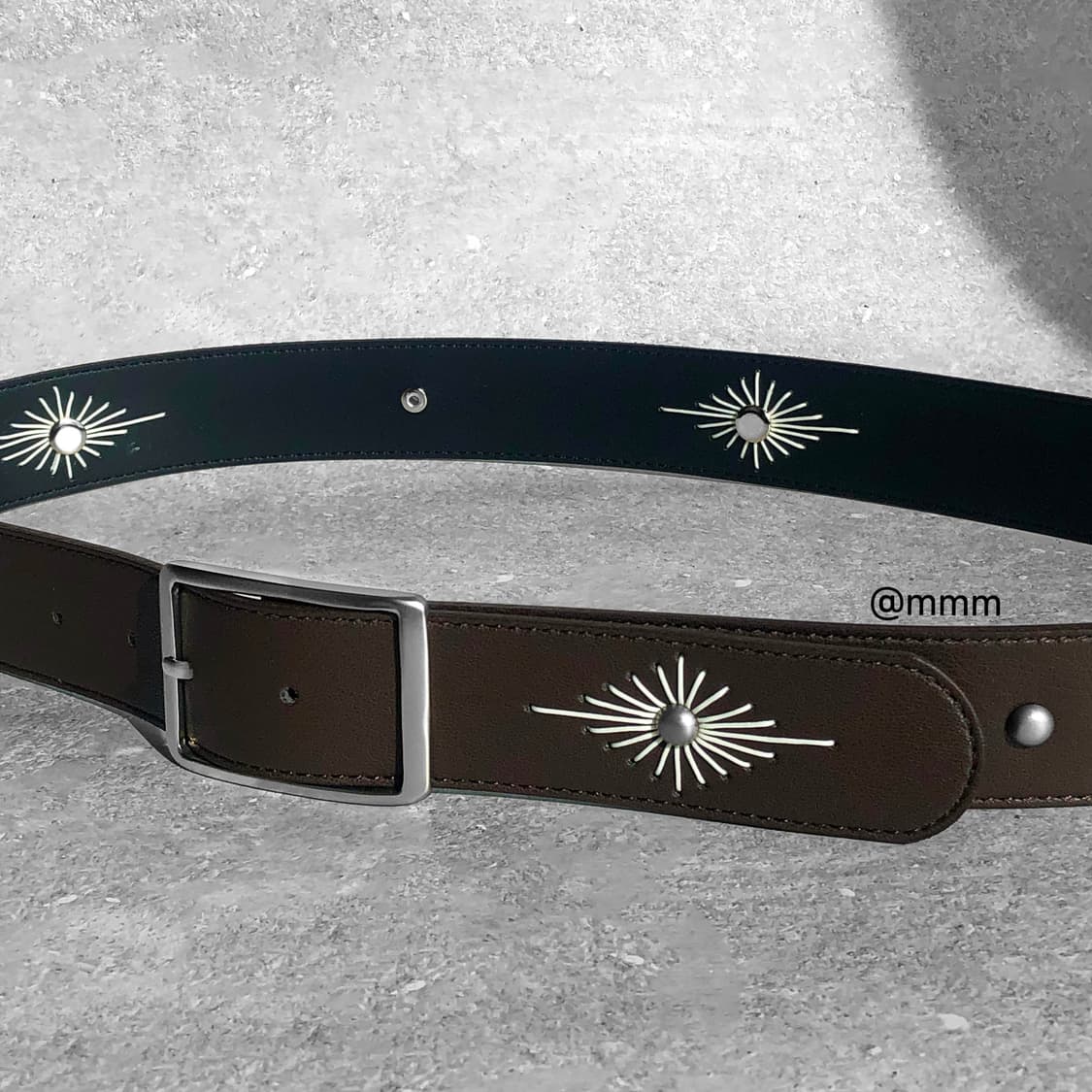 [Unisex] 에스닉 웨스턴 자수 벨트 브라운 상품이미지3