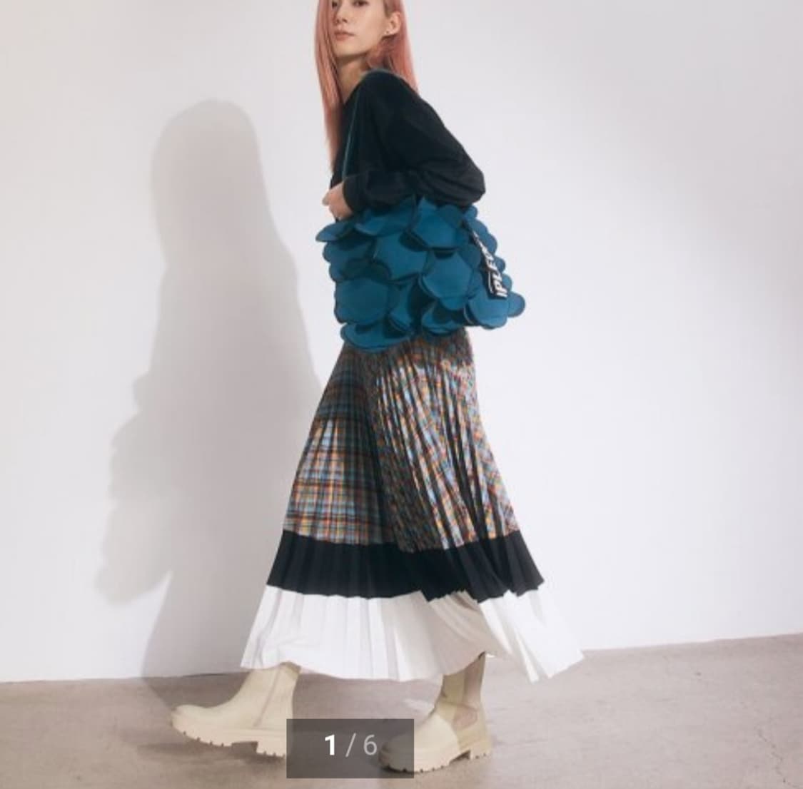 People of the World 체크 롱 스커트 S 상품이미지1